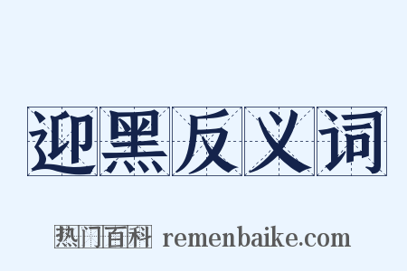 迎黑反义词是什么意思的图片